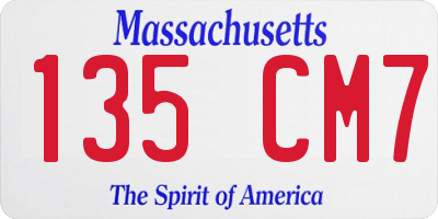 MA license plate 135CM7