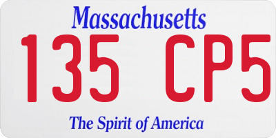 MA license plate 135CP5