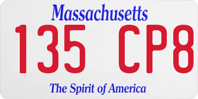 MA license plate 135CP8