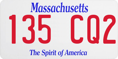 MA license plate 135CQ2