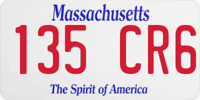 MA license plate 135CR6
