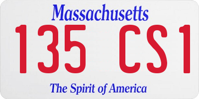 MA license plate 135CS1
