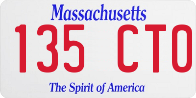 MA license plate 135CT0