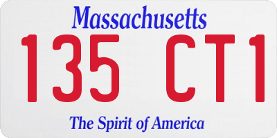 MA license plate 135CT1