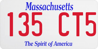 MA license plate 135CT5