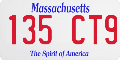 MA license plate 135CT9