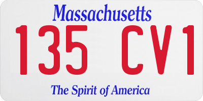 MA license plate 135CV1
