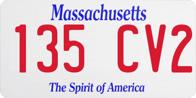 MA license plate 135CV2