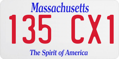 MA license plate 135CX1