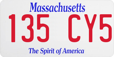MA license plate 135CY5