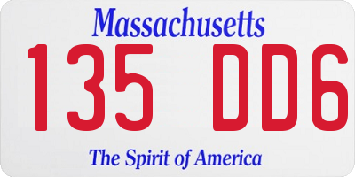 MA license plate 135DD6