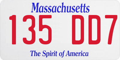 MA license plate 135DD7