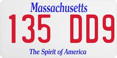 MA license plate 135DD9