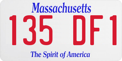 MA license plate 135DF1