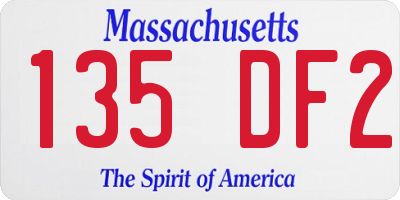 MA license plate 135DF2