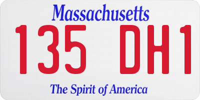 MA license plate 135DH1