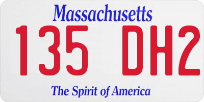 MA license plate 135DH2