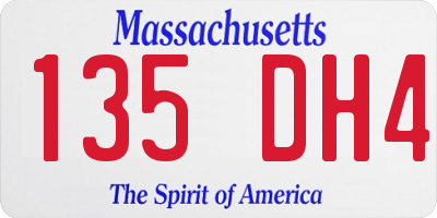MA license plate 135DH4