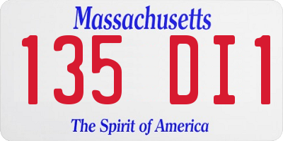 MA license plate 135DI1