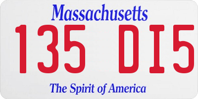 MA license plate 135DI5