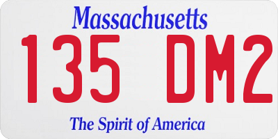 MA license plate 135DM2