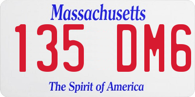 MA license plate 135DM6