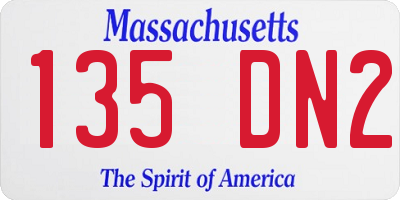MA license plate 135DN2