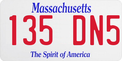 MA license plate 135DN5