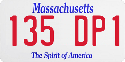 MA license plate 135DP1