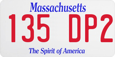 MA license plate 135DP2