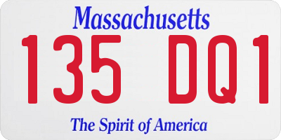 MA license plate 135DQ1