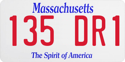 MA license plate 135DR1