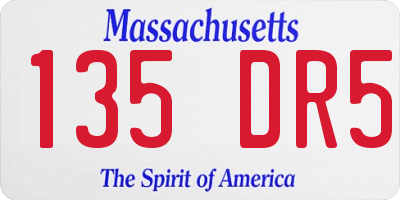 MA license plate 135DR5