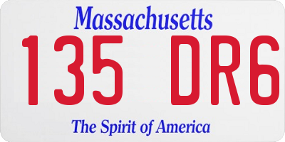 MA license plate 135DR6