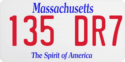MA license plate 135DR7