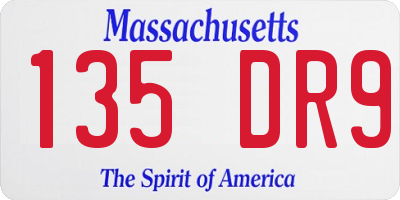 MA license plate 135DR9