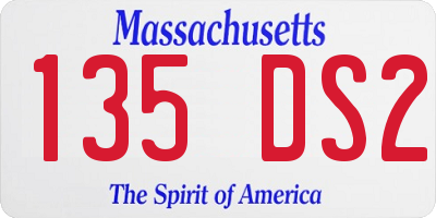 MA license plate 135DS2