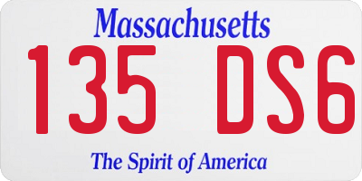 MA license plate 135DS6