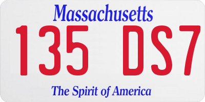 MA license plate 135DS7
