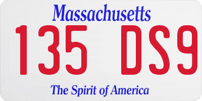 MA license plate 135DS9