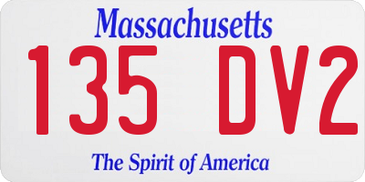 MA license plate 135DV2