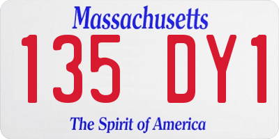 MA license plate 135DY1