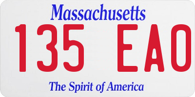 MA license plate 135EA0