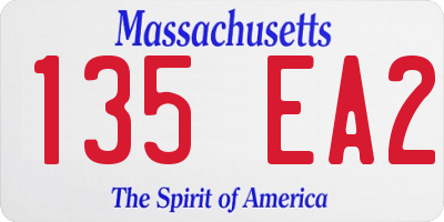 MA license plate 135EA2