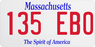 MA license plate 135EB0
