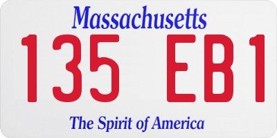 MA license plate 135EB1