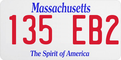 MA license plate 135EB2