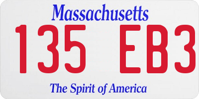 MA license plate 135EB3