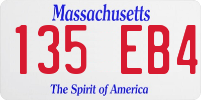 MA license plate 135EB4
