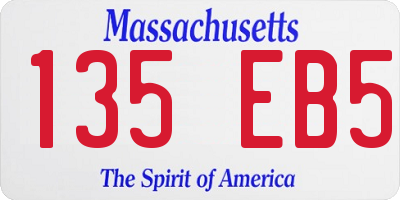 MA license plate 135EB5
